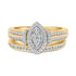 14K Yellow Gold Plated Sterling Silver 1/2 Cttw Marquise Cluster Diamond Bridal Set by Bids.com