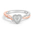 14K Rose Gold Plated Sterling Silver 1/10 Cttw Diamond Heart Motif Ring by Bids.com