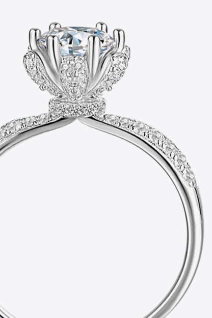 1 Carat Round Brilliant Round Cut Sparkala™ 6-Prong Ring (Platinum Over Pure Sterling Silver) - DestGlow