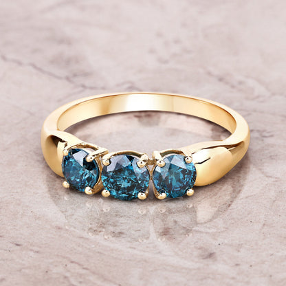 1.03 Carat Genuine Blue Diamond 14K Yellow Gold Ring by Bids.com