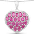 5.00 Carat Genuine Ruby and White Diamond .925 Sterling Silver Pendant by Bids.com