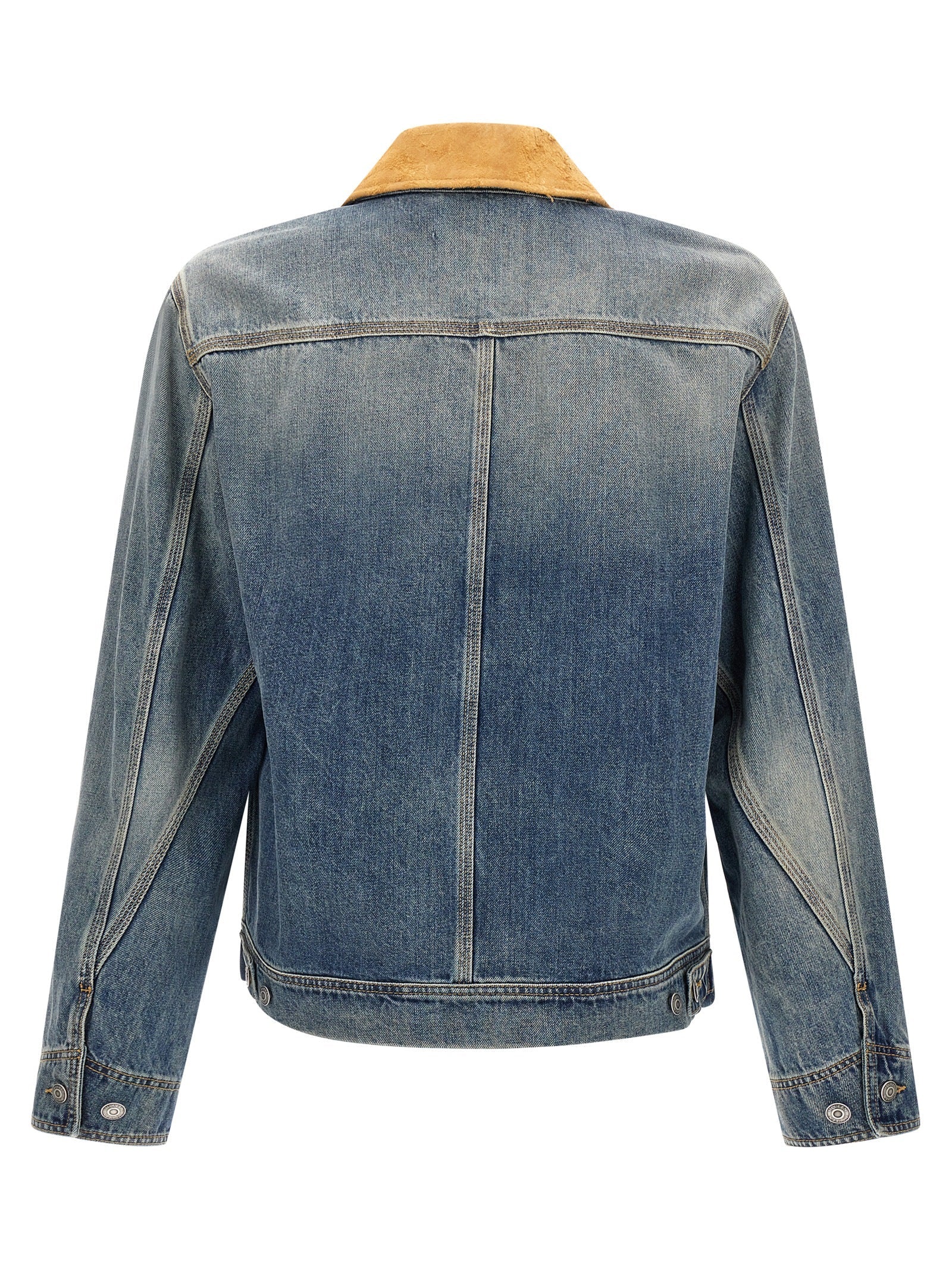 Mcqueen Men Suede Denim Jacket by Luosophy