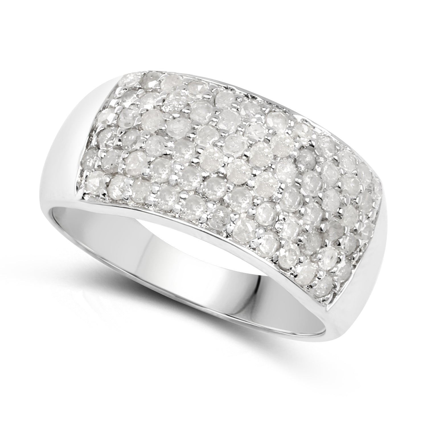 1.21 Carat Genuine White Diamond .925 Sterling Silver Ring by Bids.com