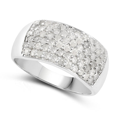 1.21 Carat Genuine White Diamond .925 Sterling Silver Ring by Bids.com