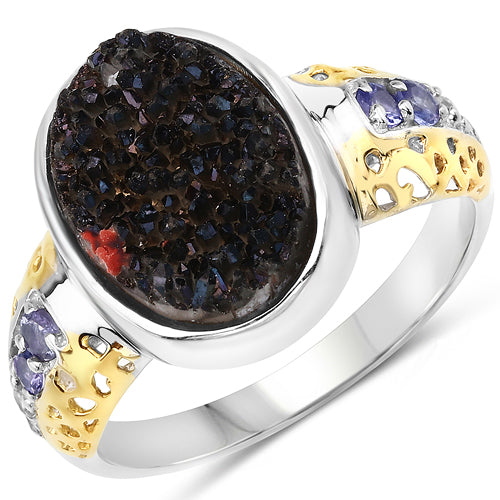 4.74 Carat Genuine Multi Stones .925 Sterling Silver Ring by Bids.com