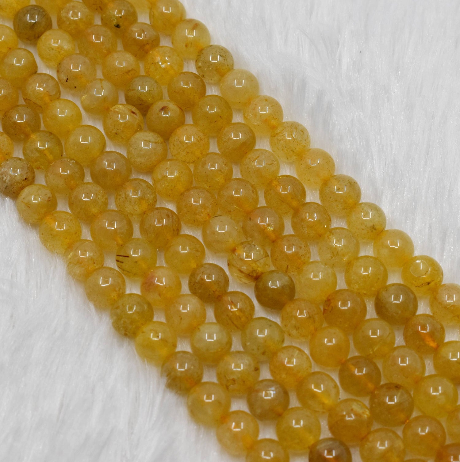 Golden Rutile AAA Grade 6mm, 8mm, 10mm Round Beads  DestGlow