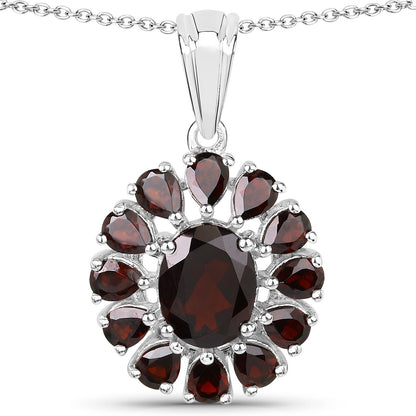 13.82 Carat Genuine Garnet and White Topaz .925 Sterling Silver 3 Piece Jewelry Set (Ring, Earrings, and Pendant w/ Chain) by Bids.com