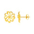 14k Yellow Gold Post Earrings with Flowers  DestGlow