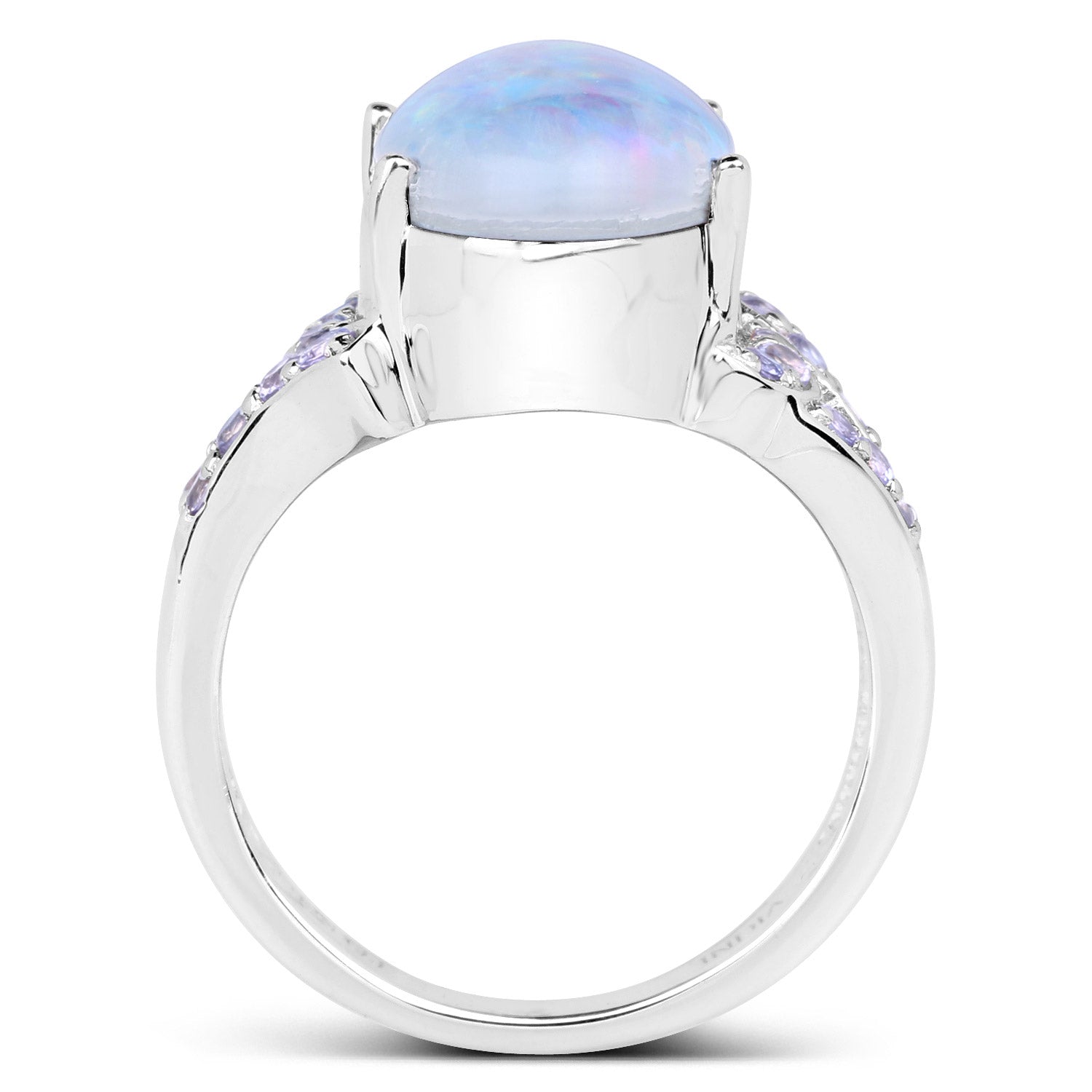 4.12 Carat Genuine Triplet Opal and Tanzanite .925 Sterling Silver Ring by Bids.com