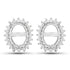 0.26 Carat Genuine White Diamond 14K White Gold Semi Mount Earrings - holds 8x6mm Oval Gemstones by Bids.com