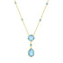 14k Yellow Gold Necklace with Pear-Shaped and Cushion Blue Topaz Briolettes  DestGlow