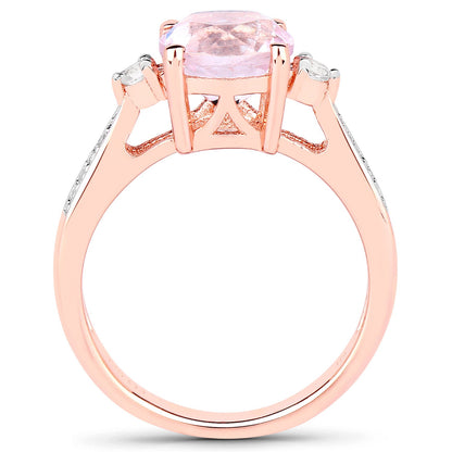 2.73 Carat Genuine Kunzite and White Topaz .925 Sterling Silver Ring by Bids.com