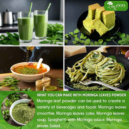 Premium Moringa Leaf Powder, 100% Natural and Pure from Moringa Leaves, No Additives, No Gluten, No Sugar, Vegan