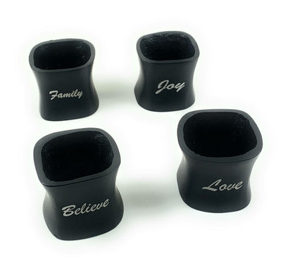 Christmas Napkin Rings Set of 4 - Handmade Aluminum Holiday Table Decor