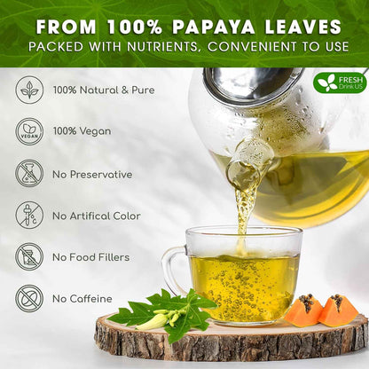 Premium Papaya Dried Leaves,  Papaya Loose Leaf Herbal Tea, No Additives, No Caffeine, Vegan