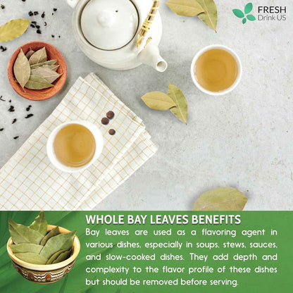 Premium Dried Bay Leaves, Tea Bags, Powder, Bay Leaves Spice, Whole Nice Leaves, Wildcrafted, Fresh Harvested, Bay Leaves For Cooking, Sugar-Free, Gluten Free, Caffeine Free, Vegan