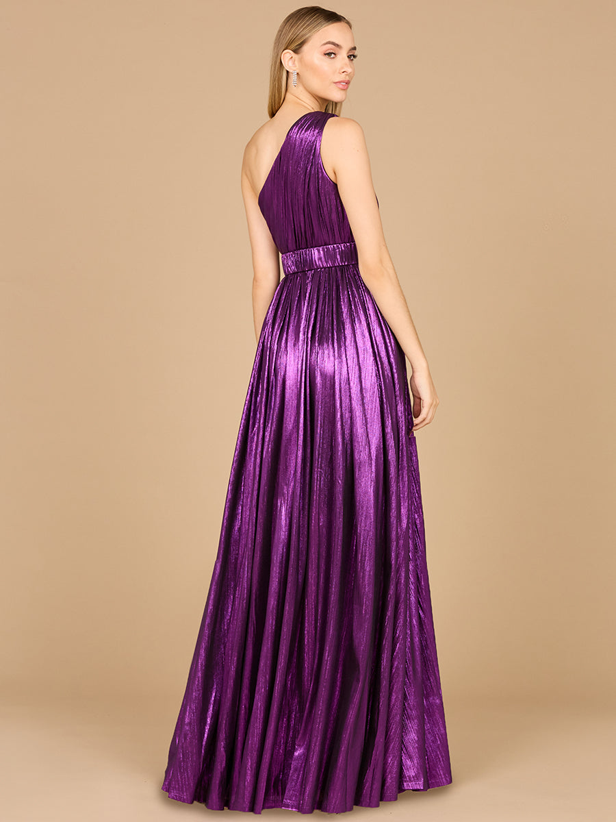 One Shoulder Metallic Dress - OUTLET by Lara New York