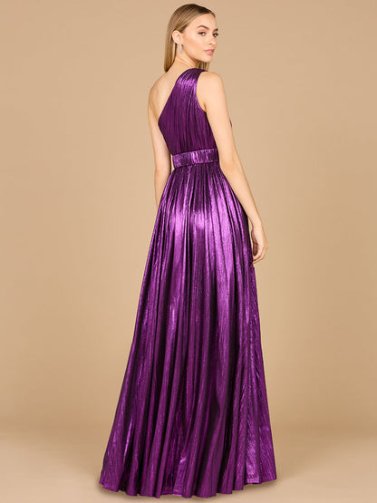 One Shoulder Metallic Dress - OUTLET by Lara New York