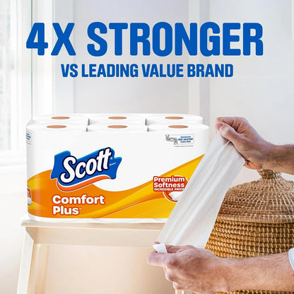 Scott ComfortPlus Toilet Paper, 6 Mega Rolls, 310 Sheets per Roll, Septic-Safe, 1-Ply Toilet Tissue  DestGlow