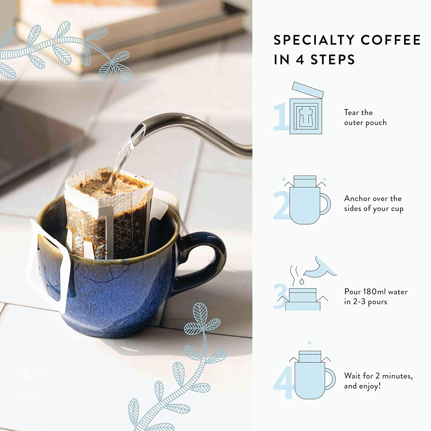 Blue Tokai Monsoon Malabar Medium-Dark Roast Easy Pour Sachets