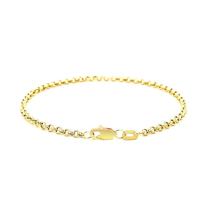 2.3mm 14k Yellow Gold Rolo Bracelet  DestGlow