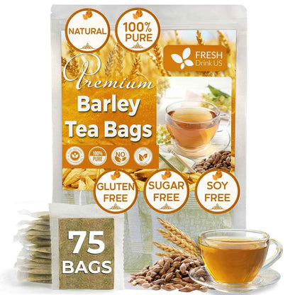 Premium Barley Tea Bags, 100% Natural &amp; Pure from Barley. Loose Barey Herbal Tea. No Sugar, No Caffeine, No Gluten, Vegan.