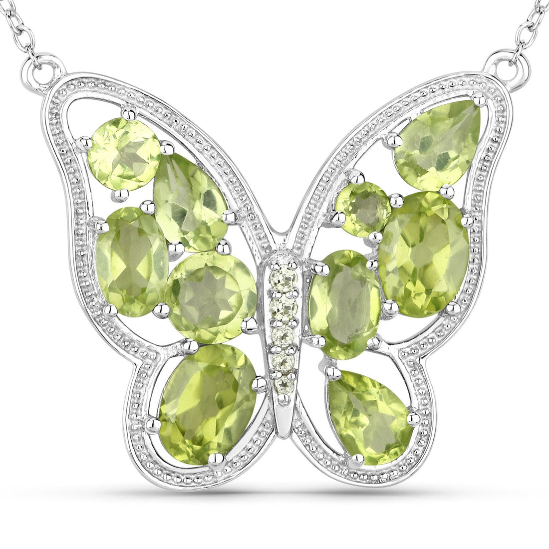 4.65 Carat Genuine Peridot .925 Sterling Silver Necklace by Bids.com