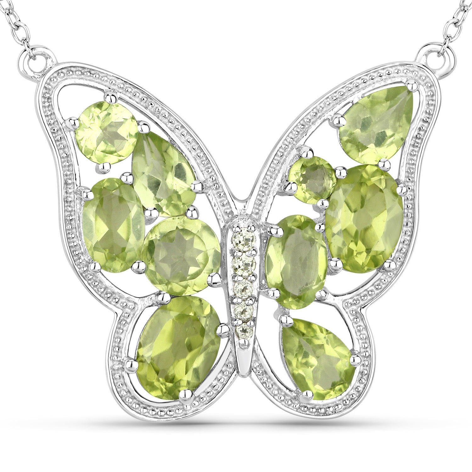 4.65 Carat Genuine Peridot .925 Sterling Silver Necklace by Bids.com