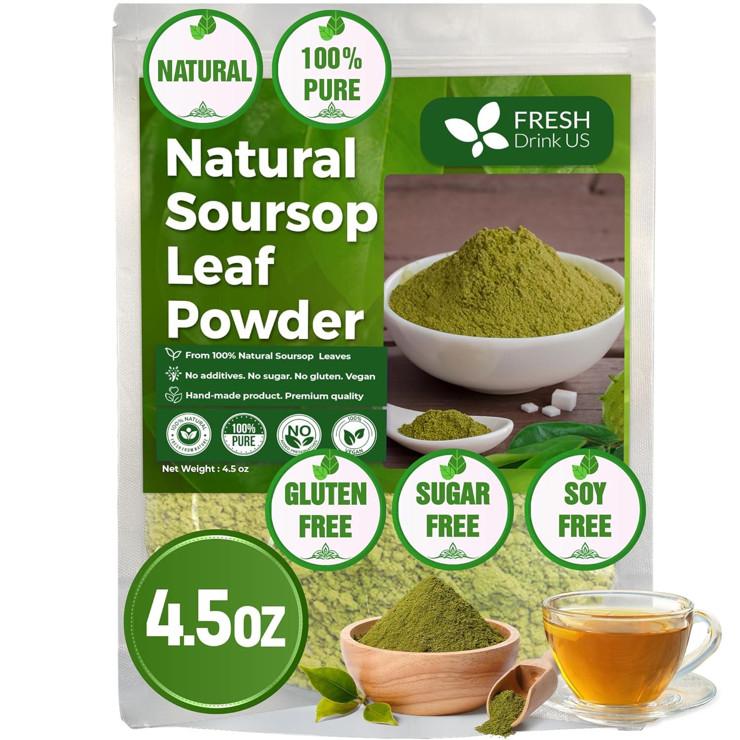 40 Premium Soursop Graviola Leaf Tea Bags, 100% Natural and Pure from Soursop Leaves, Handmade, Made With Natural Materials-Corn Fiber Tea Bag, Sugar/Caffeine/Gluten Free, Hoja Guanabana Tea by FreshDrinkUS - Natural and Premium Herbal Tea