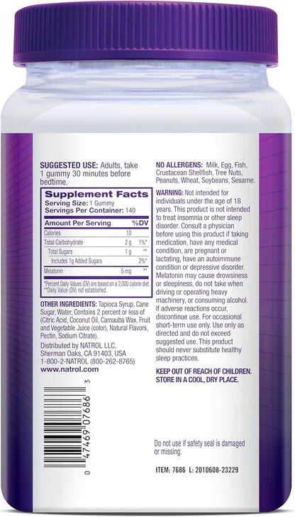 Natrol Melatonin 5mg Sleep Support Gummies – Strawberry Flavor – 140ct by Top Vita Shop