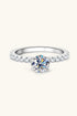 Brilliant Round Cut Sparkala™ Platinum-Plated Side Stone Ring by Sparkala