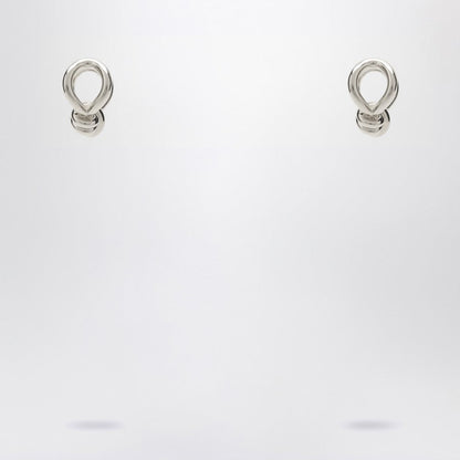 Bottega Veneta Women Silver Earrings With Knot Detail.