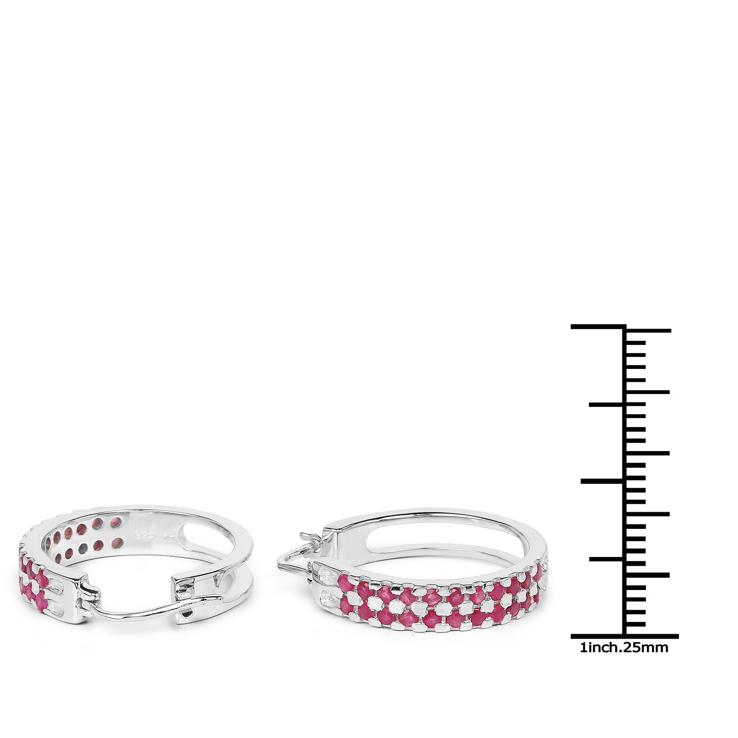 2.20 Carat Genuine Ruby .925 Sterling Silver Earrings  DestGlow