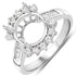 0.58 Carat Genuine White Diamond 14K White Gold Semi Mount Ring - holds 9.00mm Round Gemstone by Bids.com