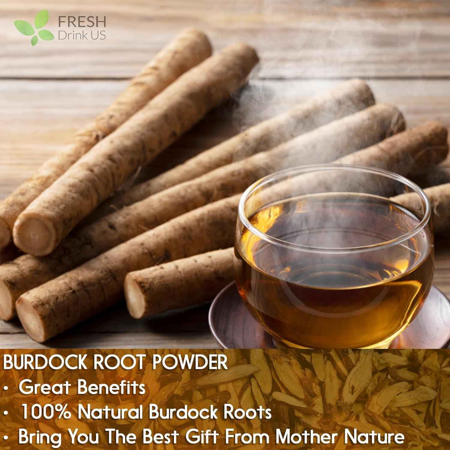 Burdock Root Powder,  Burdock Root Extract, 100% Natural &amp; Pure from Burdock Root, Burdock Root Herbal Tea, No Additives, No Caffeine, Vegan