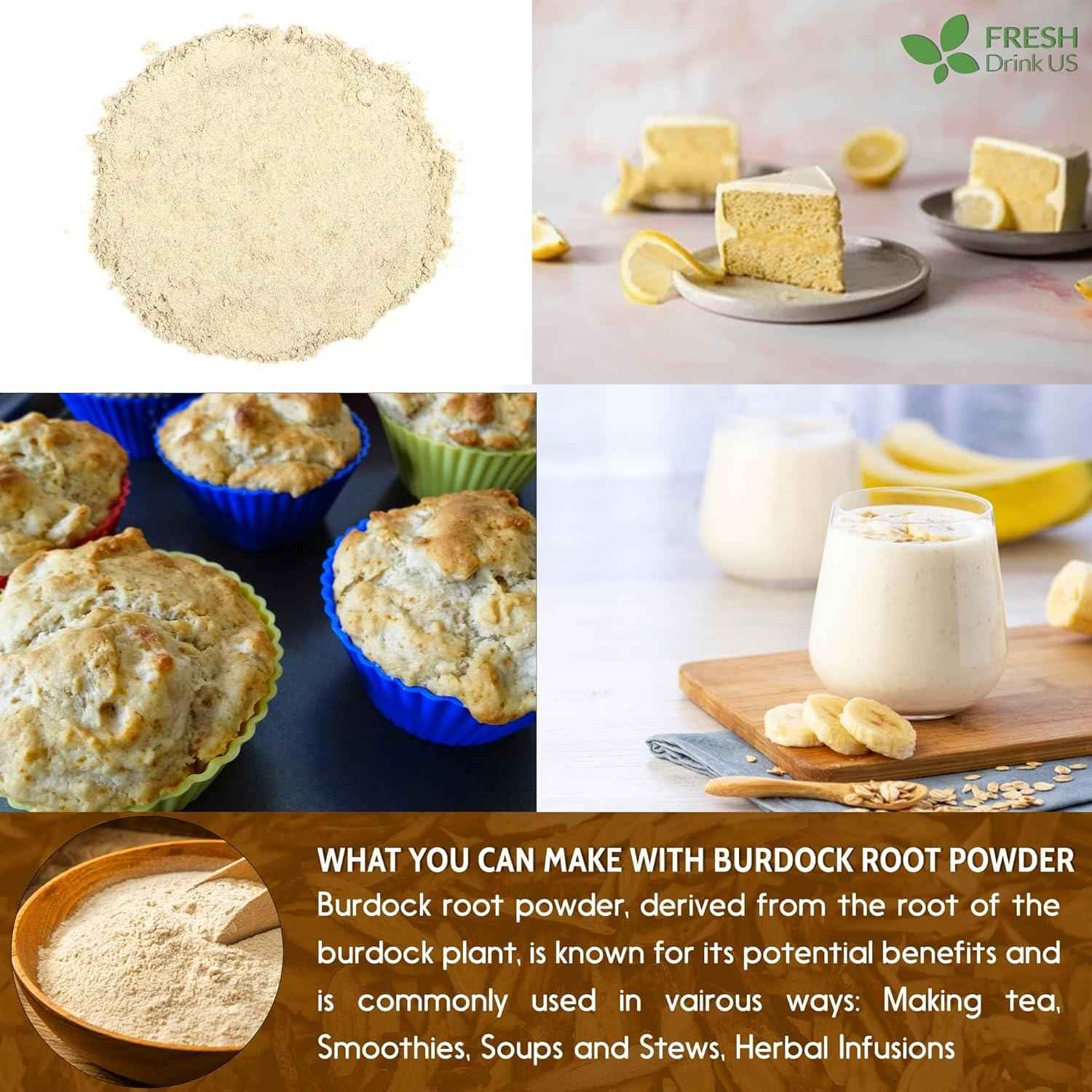 Burdock Root Powder,  Burdock Root Extract, 100% Natural &amp; Pure from Burdock Root, Burdock Root Herbal Tea, No Additives, No Caffeine, Vegan