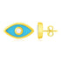 14K Yellow Gold Blue Evil Eye Earrings with Enamel by Bids.com