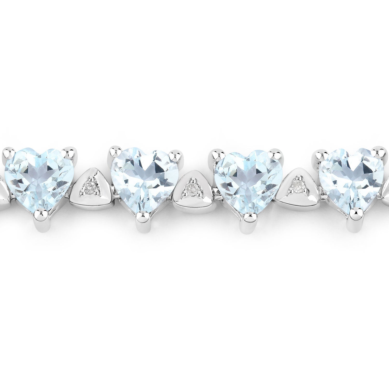 7.71 Carat Genuine Aquamarine and White Diamond .925 Sterling Silver Bracelet by Bids.com