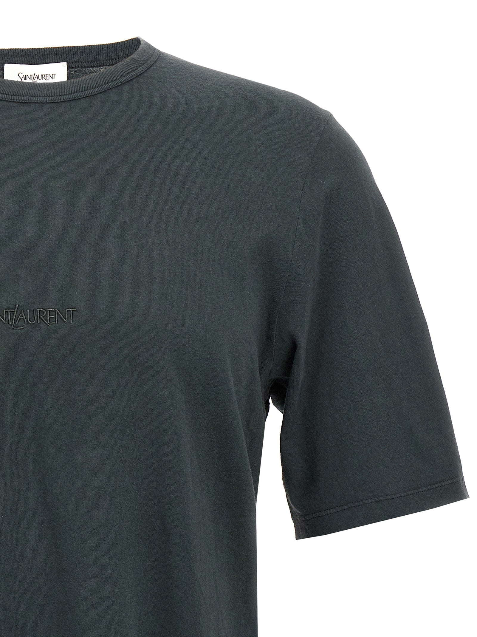 Saint Laurent Men Logo Embroidery T-Shirt by Luosophy