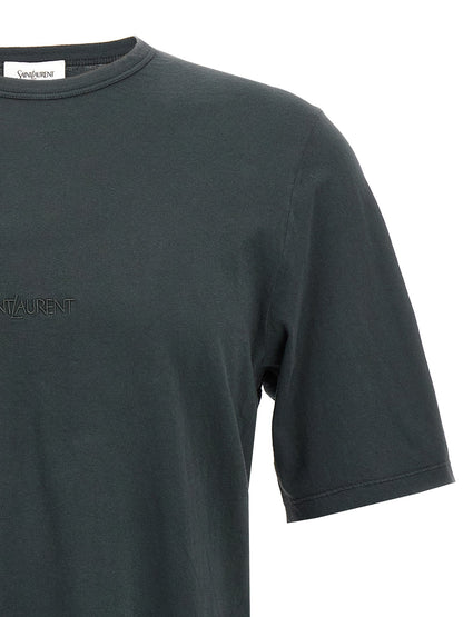 Saint Laurent Men Logo Embroidery T-Shirt by Luosophy
