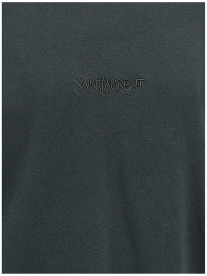 Saint Laurent Men Logo Embroidery T-Shirt by Luosophy