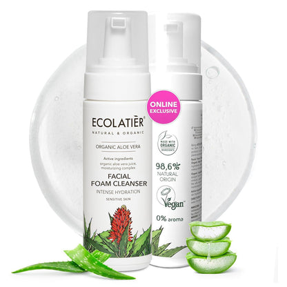 x-Facial Foam Cleanser Intense Hydration Organic Aloe Vera by Damask Rose
