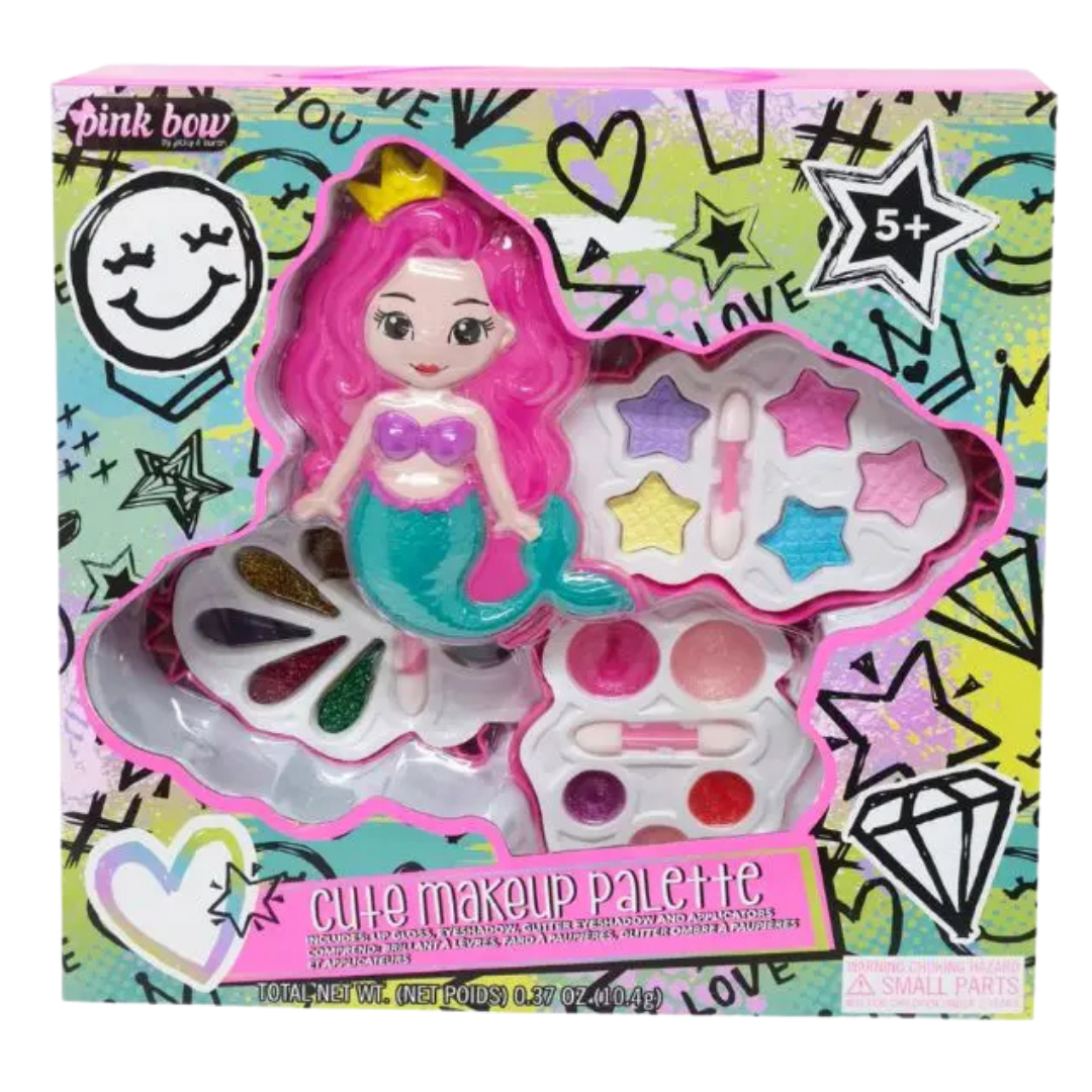 Pink Bow Cute Mermaid Makeup Palette for Kids (Washable) by Farmacias Savia