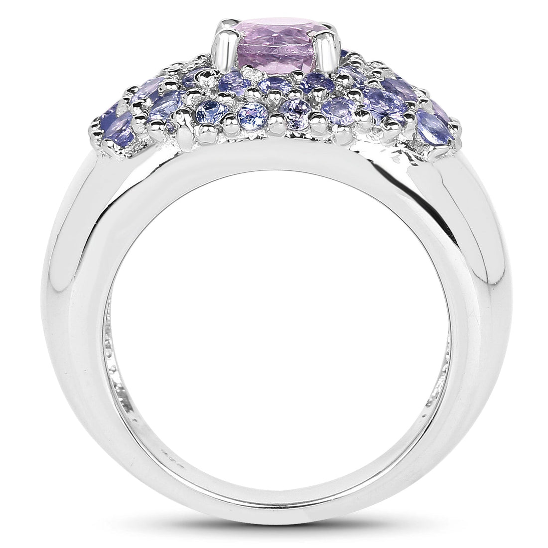 2.43 Carat Genuine Amethyst and Tanzanite .925 Sterling Silver Ring by Bids.com