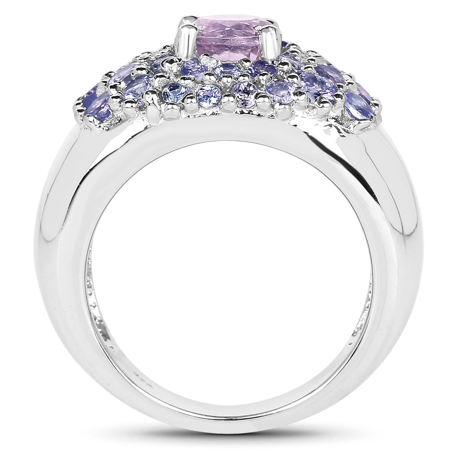 2.43 Carat Genuine Amethyst and Tanzanite .925 Sterling Silver Ring by Bids.com