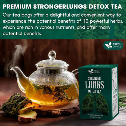 StrongerLungs Tea Bags - Supports Lung Cleanse, Congestion Relief &amp; Mucus Detox