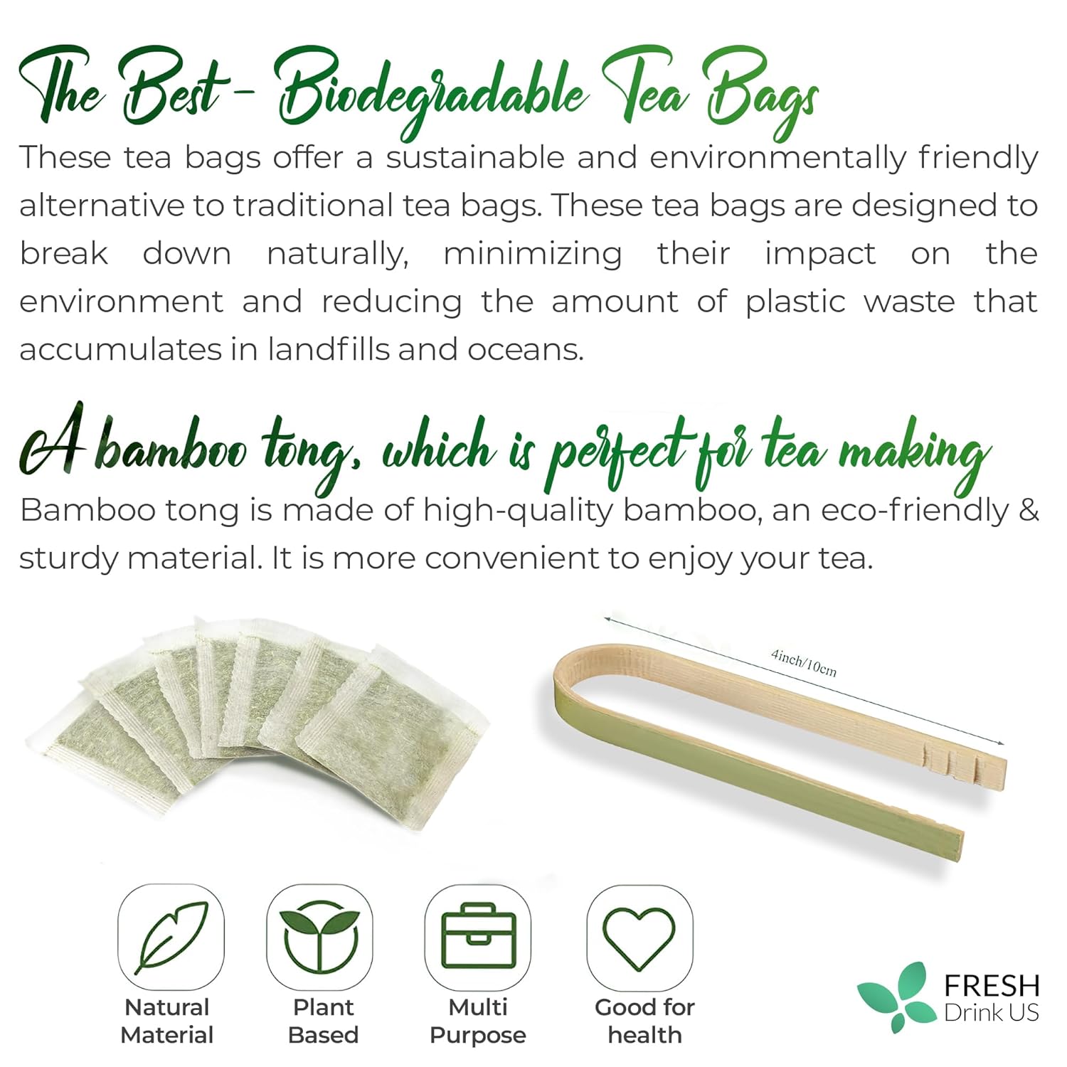 Sage Leaf Tea Bags, 100% Natural &amp; Pure from Sage Leaves. Loose Leaf Sage Herbal Tea. Sage Leaf Tea. Made with Natural Material Tea Bags. No Sugar, No Caffeine, No Gluten, Vegan. by FreshDrinkUS - Natural and Premium Herbal Tea