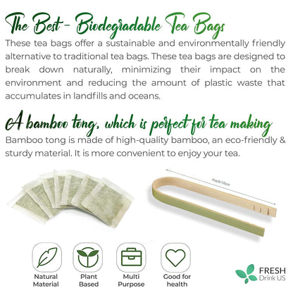 Sage Leaf Tea Bags, 100% Natural &amp; Pure from Sage Leaves. Loose Leaf Sage Herbal Tea. Sage Leaf Tea. Made with Natural Material Tea Bags. No Sugar, No Caffeine, No Gluten, Vegan. by FreshDrinkUS - Natural and Premium Herbal Tea
