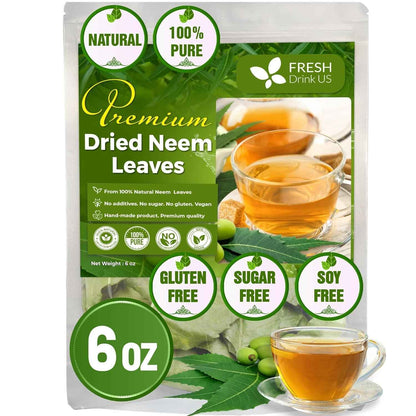 Neem Leaf Tea Bags, 100% Natural and Pure from Neem Leaves. Loose Leaf Neem Herbal Tea. Neem Leaf Tea. No Sugar, No Caffeine, No Gluten, Vegan.