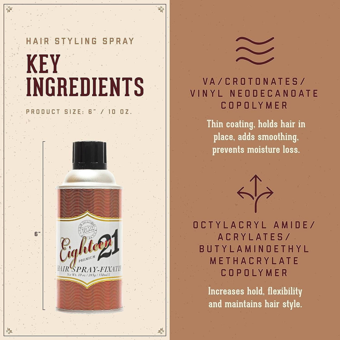 18.21 Eighteen 21 Premium Hairspray- Fixatif 9.6 Oz by Pasteur Pharmacy